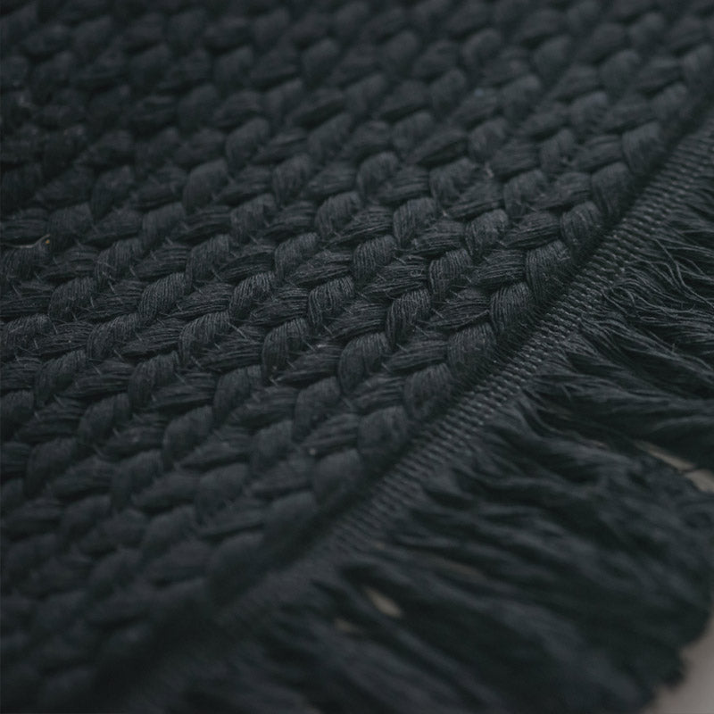 שטיח עגול מכותנה - שחור